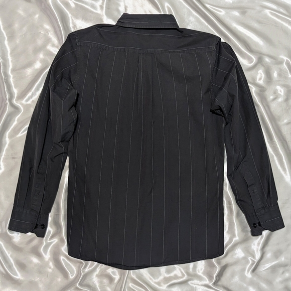 Vintage Quiksilver Men's Charcoal Gray Long Sleeve Collared Button Shirt Jacket - Picture 3 of 12